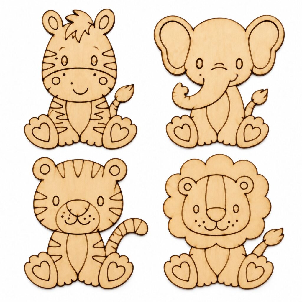 Animal Painting Kit for Kids – 9 Wooden Animals | Zigbo