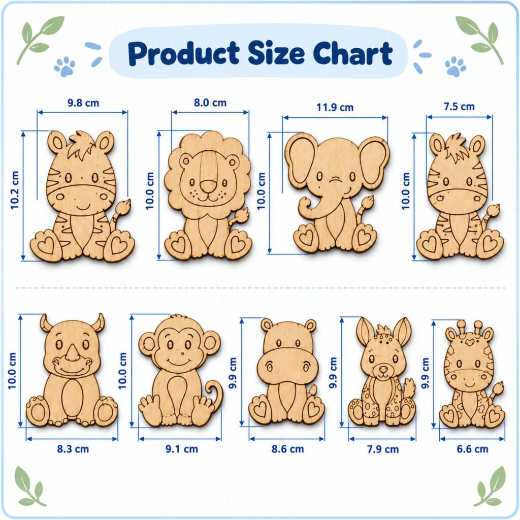 Animal Painting Kit for Kids – 9 Wooden Animals | Zigbo