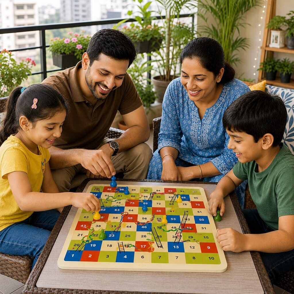 Zigbo Fun 2-in-1 Ludo & Snakes and Ladders Board Game – 26 × 26 cm