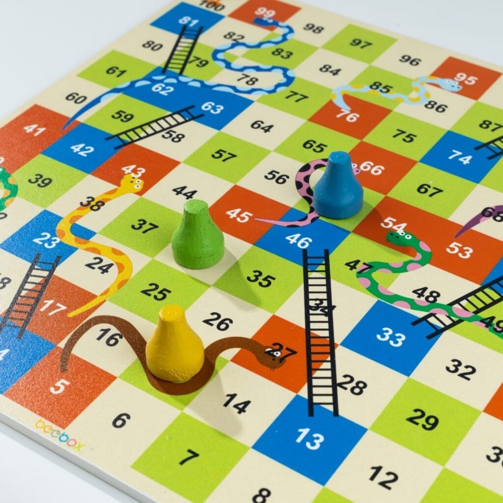 Zigbo Fun 2-in-1 Ludo & Snakes and Ladders Board Game – 26 × 26 cm