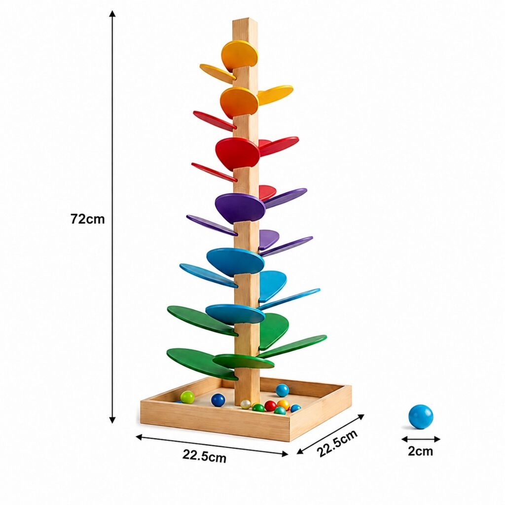 Wooden Rainbow Marble Tree – Fun 72 cm Marble Run | Zigbo