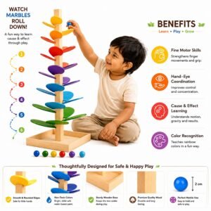 Wooden Rainbow Marble Tree – Fun 72 cm Marble Run | Zigbo