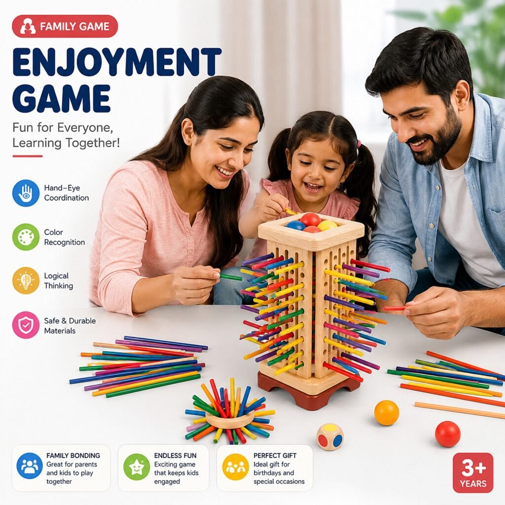 Zigbo Colour Stick Pulling Tower Game for Kids – 3+ Years